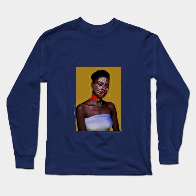 African Woman Long Sleeve T-Shirt by EJgraphics